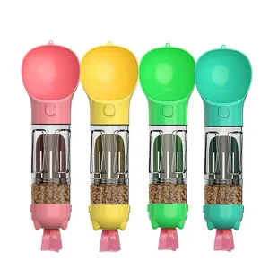 Portable Dog cat Water Bottle Drinking Bowls 3 in 1 pet accessories